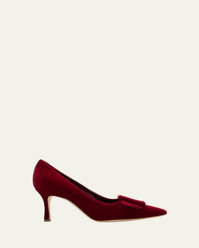Maysale Velvet Buckle Pumps